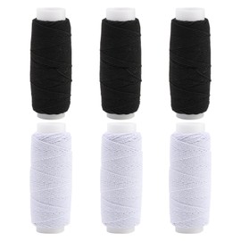 6Pcs Elastic Sewing Thread 25m Each Shirring Shearing Elastic String Thread Cord for Sewing Machine Knitting Clothes Jewelly Crafts DIY Projects Shirring Garments Making - Black & White