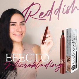 JYE Lapiz para Cejas Efecto Microblading, Dibujo pelo a pelo, Impermeable, Larga duración, Maquillaje para cejas. Color ROJIZO