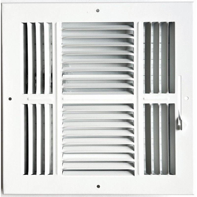 HBW 10"x 10" (Duct Opening Size) 3-Way Stamped Face Steel