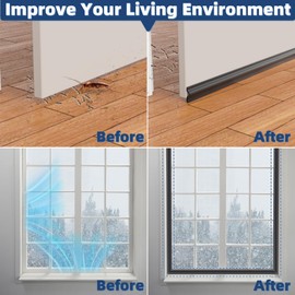 118 Inch Foam Door Weather Stripping Window Seal Strip for Door Gap Filler Bottom Side,Adhesive Weather Strip for Door Frame Seal Tape,Soundproofing Window Insulation Door Draft Stopper Gap Seal,Black