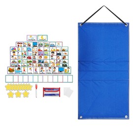 Perfeclan Visual Schedule for Kids Wall Planner with Cards Responsibility Daily Schedule Pocket Chart Routine Chart for Activity Office