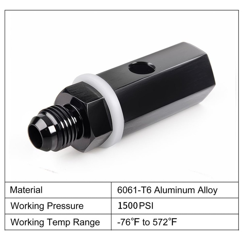 6AN Male Fuel Cell Tank Rollover Vent Valve Aluminum Fuel