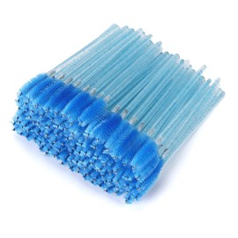 BTYMS 100 Pcs Lash Brush Eyelash Mascara Applicator Spoolies Wand Brow Brush - Blue