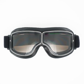 Goldyida Motorcycle Goggles Helmet Goggles Retro Aviator Goggles Motorcycle Motocross Goggle Windproof Motorcycle Goggles PU Leather Sunglasses Vintage Motorcycle Goggles for ATV Bike Motocross (Brown