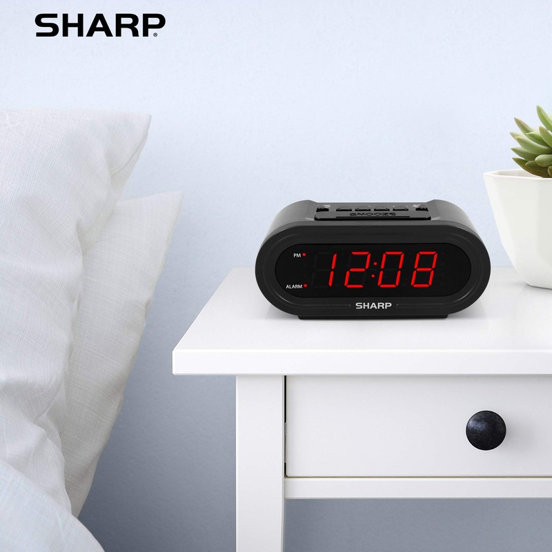 Sharp Digital Alarm with AccuSet - Automatic Smart Clock, Never