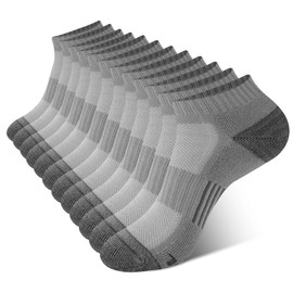 BAMBOO COOL Men's Ankle Socks Athletic Low Cut Cushioned Moisture Wicking, Running Socks Arch Support Breathable, 6 Pack Socks