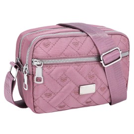 ZHHOEB Women's Cross-body Bags, Small Handbags Women, Waterproof Nylon Shoulder Bags Women with Adjustable Strap for Daily Use, Travel, Cycle (Pink)