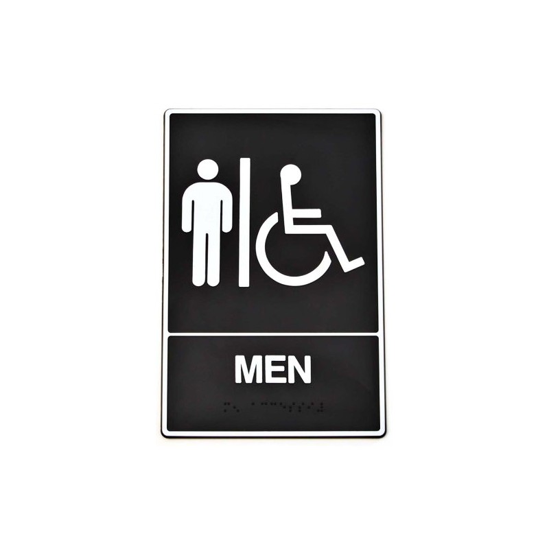 HY-KO PROD Brail Men Rest Sign, 6" x 9" (DB-1)