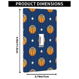 Pznen Basketball Single Toggle Switch Plate Sports Design Navy Blue 1-Gang Toggle Wall Plate Cover Decoration Light Switch Cover Men Women