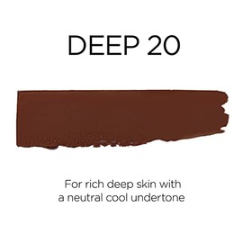 L'Oreal Paris Age Perfect Base de bálsamo facial teñido 4 en 1, fórmula de cobertura ligera a media antienvejecimiento con suero reafirmante, Deep 20,