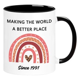 WOSIWULA 1991 34th Birthday Gifts for Women Men, Turning 34 Year Old Birthday Gifts for Her, Him, Mom, Dad, Wife, Husband, Grandpa, Grandma, Sister, Brother, Friends, 34th Anniversary Coffee Mugs Cup