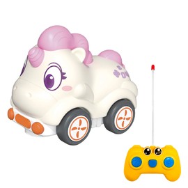 RUITENDA Remote Control Car for Toddlers, Safe & Durable Cartoon Silicone Crash-Resistant RC Car, Unicorn Toys for 3 4 5 6 Boys & Girls, Christmas Birthday Gift Ideas for Kid Girls & Boys