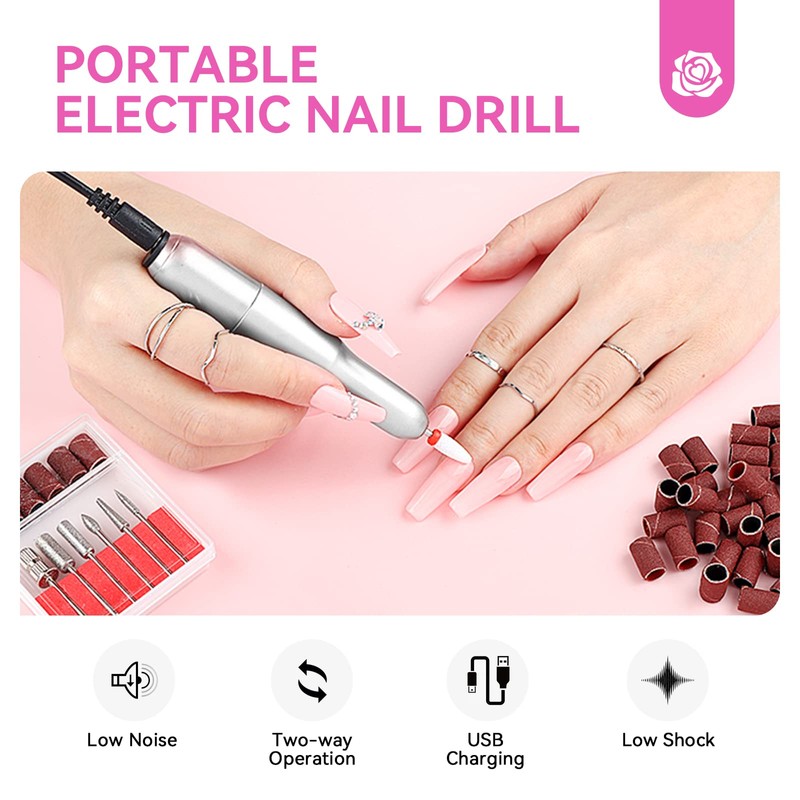 SAVILAND Acrylic Nail Kit with Drill: Professional 0.5Oz Clear/White/Pink Acrylic