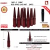 MRNEIO 24PC GMC YUKON 14X1.5 RED ACORN SPIKE LUG NUTS+KEY