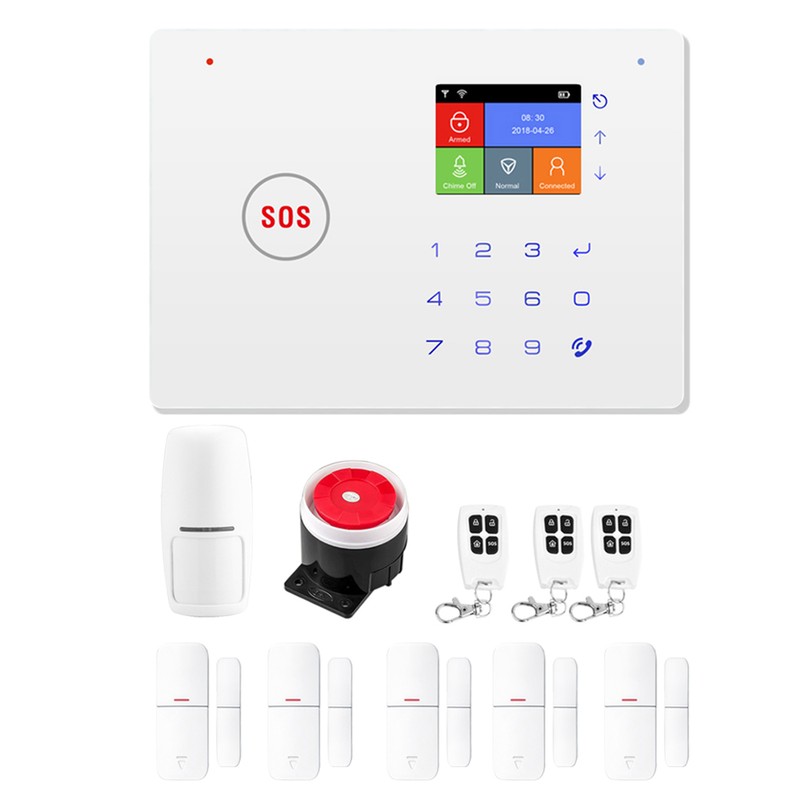 Security Alarm System Kit Auto Dial GSM+WiFi Home Security Wireless