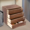 WOQLIBE Wood Desktop Organizer, Tabletop Storage Box w/ 4 Lockable