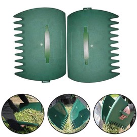 QOTSTEOS Leaf Grabber Set, Garden and Yard Leaf Scoops Hand Rakes, Large Sized Leaf Grabbers or Leaves, Grass Clippings and Trash, Remove Fallen Collection Great Tool(Green,size:34x26cm)