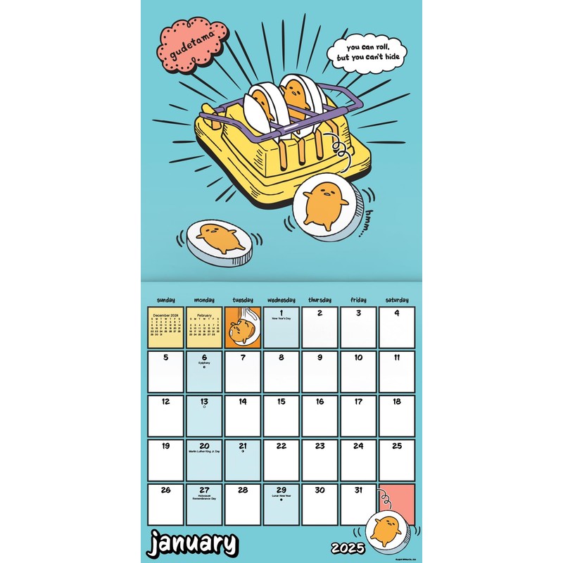 2025 Gudetama Wall Calendar