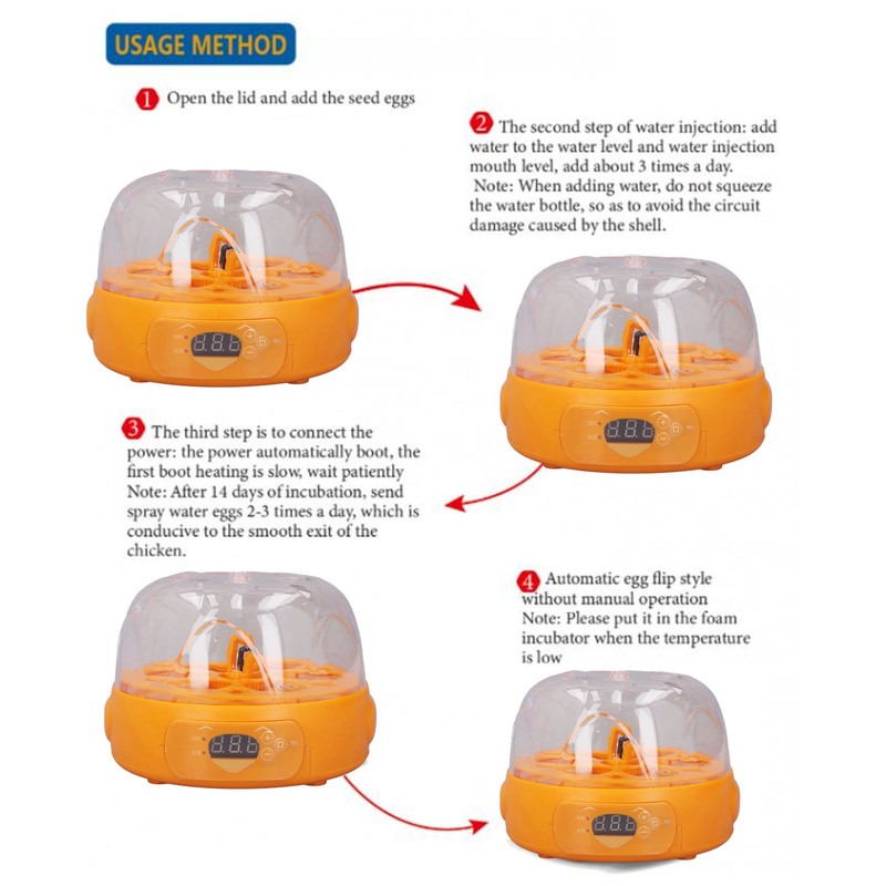 15W Egg Incubator 6 Eggs Digital Mini Fully Automatic Egg