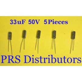 Unbranded CAPACITOR 33uF 50V Radial Electrolytic Capacitor 33mF 33 uF 5 Pieces