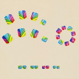 Rainbow Stripe Press on Toenails Short Square False Toenails Glossy Colorful Design Toe Nails Reusable Full Cover Toe Nails for Women