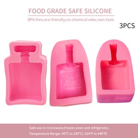 ZQWE 3D Perfume Bottle Pigment Bottle Clay Molds Chocolate Candy Sweet Moulds Tray Molds for Resin Casting Cupcake Decoration Tool（3pcs）