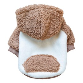 Fuzzy Dog Clothes for Small Doggie Hoodie Thermal Coat Doggie Clothes for Puppy Boy Girl Dog Jacket Sweater Outfit (Coffee, S)