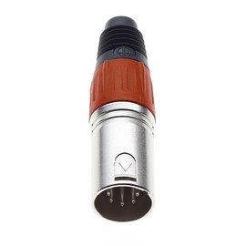 Keple 5 Pole XLR Plug, Red - Male Audio Mic Microphone DMX Plug Jack Plug, Nicked-Plated Adapter, Metal Construction Connector With Plastic Housing
