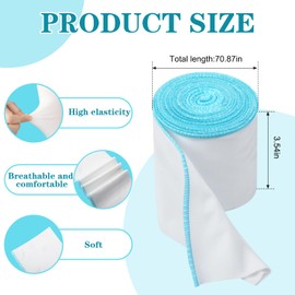 Threlaco 2 Rolls Wet Wraps Bandage for Eczema Wet Wrap Therapy for Eczema Treatment for Adults Kids(3.54" X 1.97 yd,Blue)
