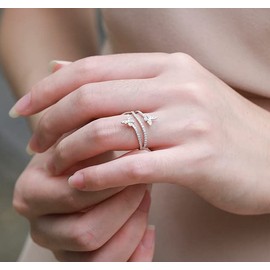 Fuqimanman2020 Dainty Butterfly Ring - Cute Crystal Butterfly Jewelry, Size 6-10 (8)