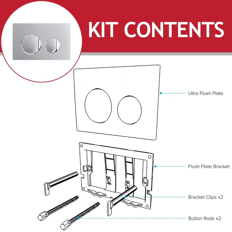 SPARES2GO Luxury Flush Plate Kit for Concealed Toilet Cistern Wall