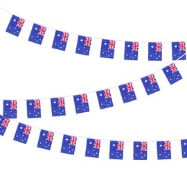 30 Pcs Australian Flag Bunting Australia Flags Vivid Color Australia Flag Party Decoration For Indoor Outdoor Sporting Events, Street Parties, Festivals and Celebrations