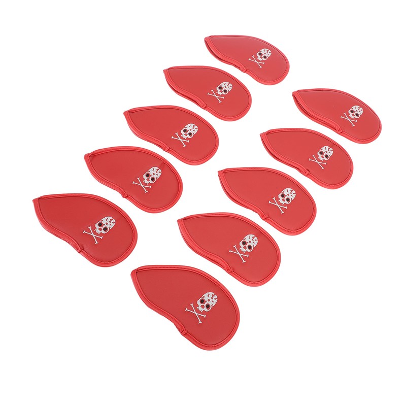10PCS Golf Club Head Cover PU Leather Protective Abrasion Resistant