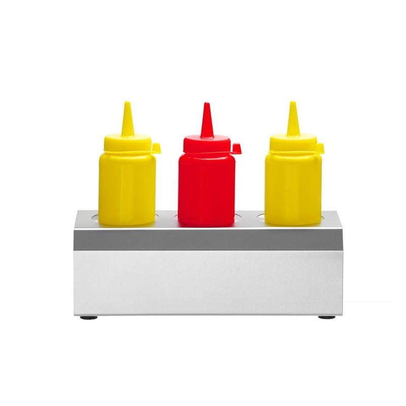 HENDI Sauce Bottle Holder, 3 Cut-Outs, for HENDI Dispenser Bottles,