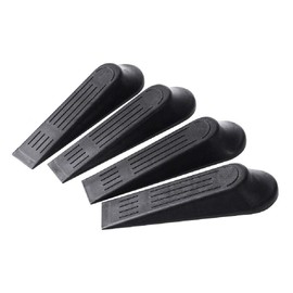 Rubber Door Stop 4 Pack, Door Stoppers for Floor, Door Stops Indoors, Door Wedge, Non-Slip Rubber Door Stopper, Door Wedges Indoors, Ideal for All Floor Types, Black