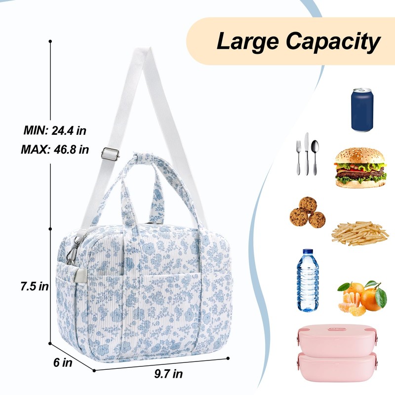 honitty Lunch Box for Women,Insulated Lunch Bag with Shoulder Strap