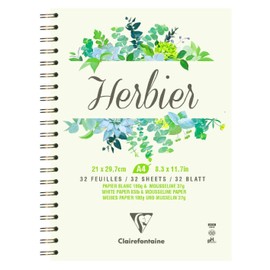 Clairefontaine Herbarium Paint'On 975179C Spiral Bound DIN A4 180 g 32 Sheets White