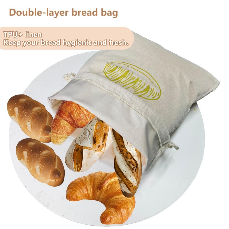 SEABABOO Linen Bread Bag 30 x 40 cm and Long