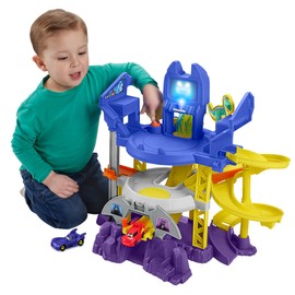 Fisher-Price DC Batwheels Toy Car Race Track Playset, Launch & Race Batcave with Lights & Sounds, Bam The Batmobile & Redbird Vehicles, Ages 3+ Years