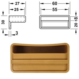 cyclingcolors 10x Slatted Holder Insert Caps for Attaching Caps Holder Slatted Frame Simple 53 x 8 mm Plastic Flexible Bed Brown