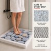 Large Square Shower Mat Non Slip with Central Drain Hole