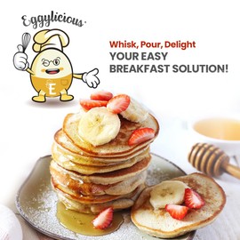 Eggylicious Pancake/Waffle Mix – Made w/Premium Ingredients – Classic Recipe – Delicious Breakfast – Loved by Kids & Adults – Free of Preservatives or Colorants – 1.57 lbs. Easy Store Jar