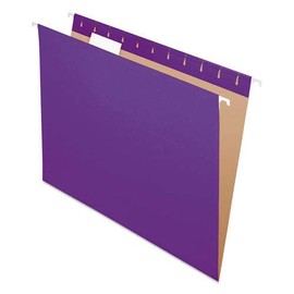 Colored Hanging Folders, 1/5 Tab, Letter, Violet, 25/Box
