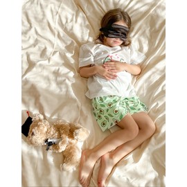 Arshiner Girls Pajama Set 3 Piece Short Sleeve Sleepwear Summer Soft Cute Pjs Outfits Green Avocado Pjs For Girls Size 10-12