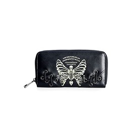 Banned Skeleton Butterfly Purse, black, Streetwear