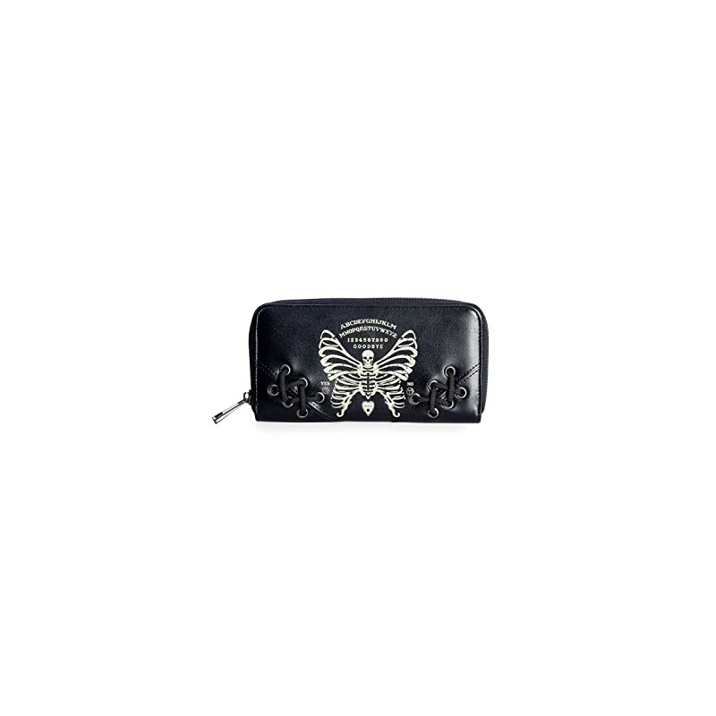 Banned Skeleton Butterfly Purse, black, Streetwear