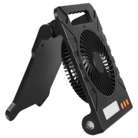 Happybuy 10000mAh Rechargeable Solar Fan with LED Lantern – 7-Inch Portable Cordless Fan with 4W Foldable Solar Panel, 4-Speed Cooling, Timer & Quiet Operation for Camping, Worksite & Indoor Use