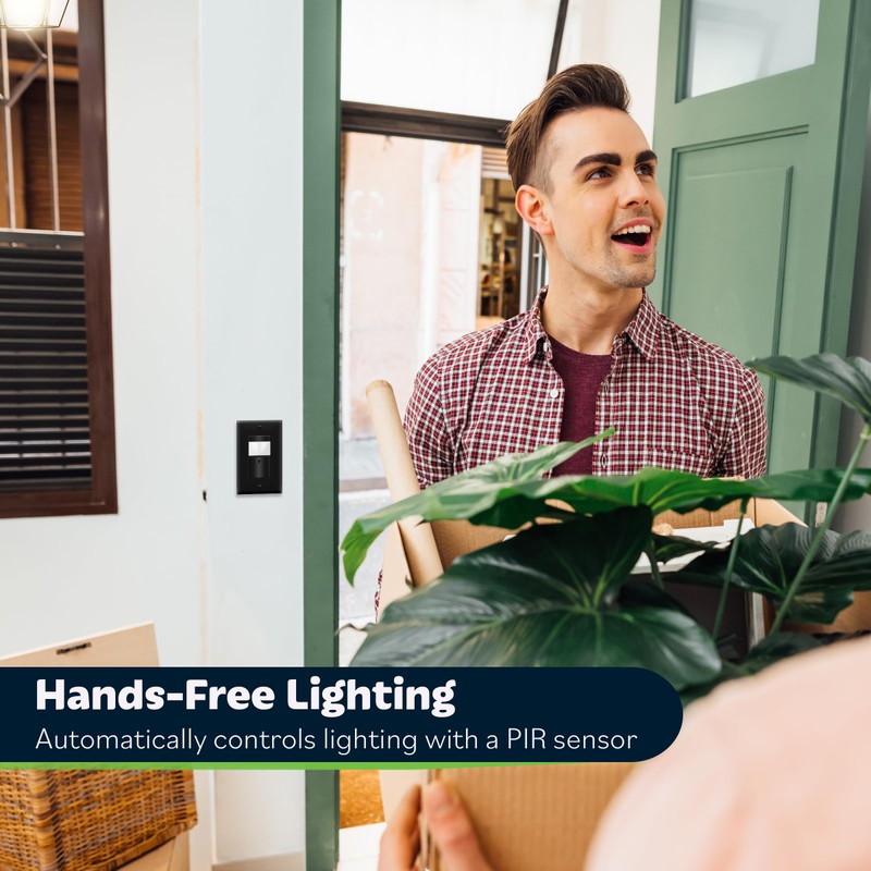 TOPGREENER Motion Sensor Switch, PIR Sensor with Ambient Light Level,