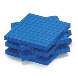 EAI Education QuietShape Foam Base Ten Flats: Blue - Set of 10