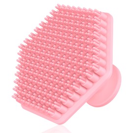 VWMYQ Silicone Face Scrubber for Men, Gentle Exfoliator Pad & Massager, Facial Cleansing Brush Silicone Face Wash Brush Removes Dead & Dry Skin（Pink）